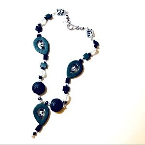 Handmade Black and White Geometric Necklace